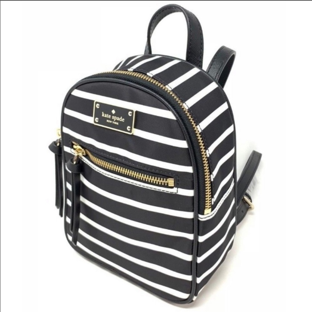 Kate Spade Backpack Mini Bradley French Sripe - Picture 3 of 8